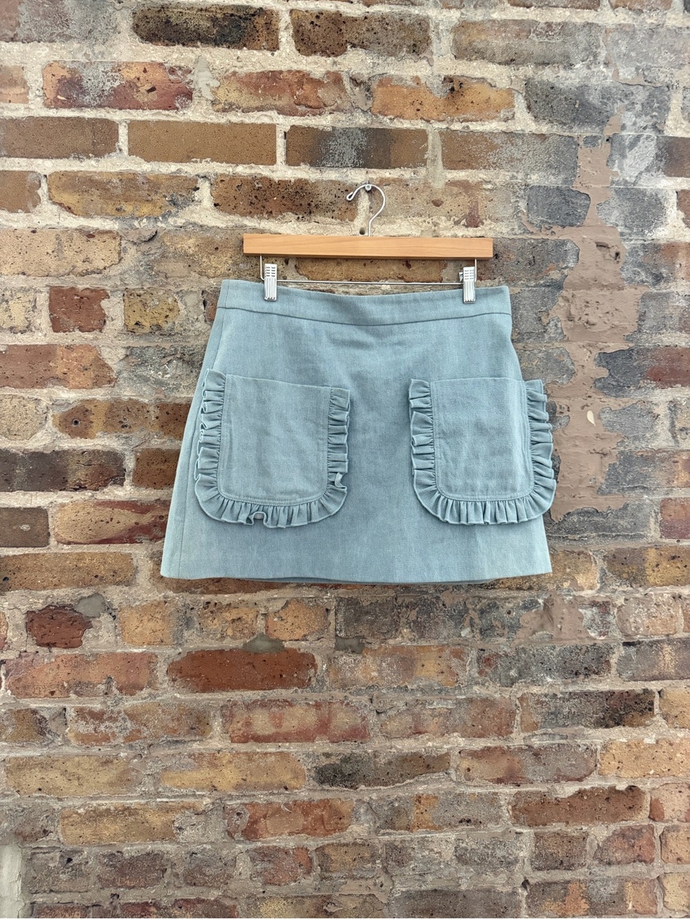 Jeffrey Campbell Ruffled Pocket Mini Skirt - Pale Blue